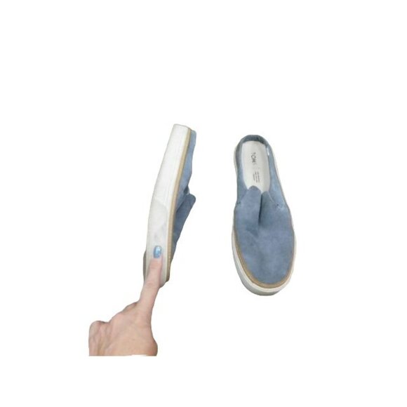 Tom's Size 9 Gray Suede Sporty Mules Slides Shoes - Picture 1 of 2